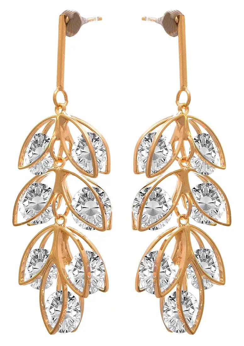Turn heads with these Gold-Plated Leaf Drop